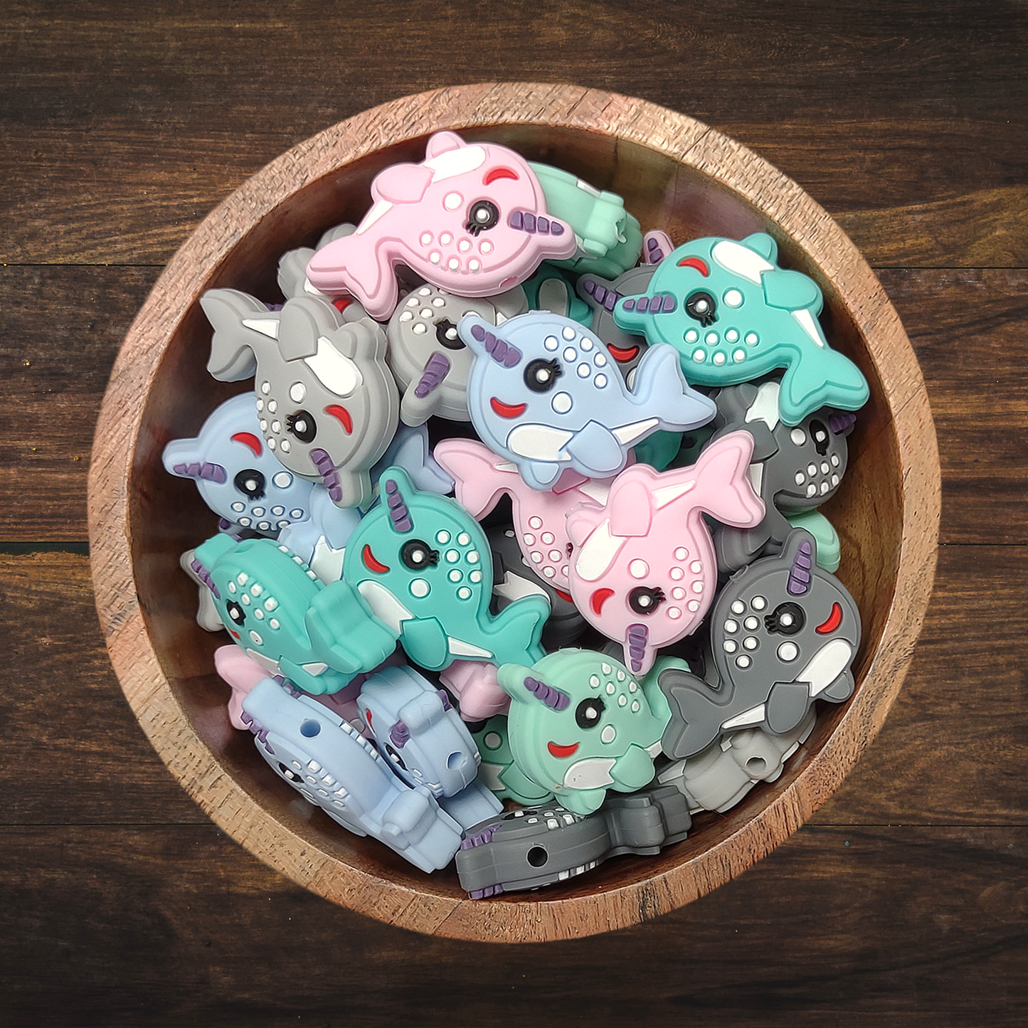 Narhwal Silicone Focal Beads | 27mm