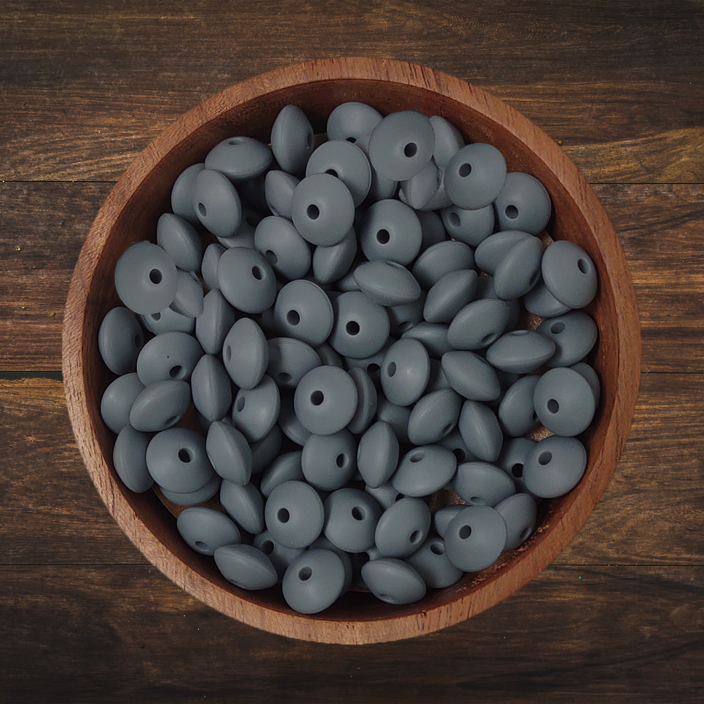 Solid Lentil-shaped Silicone Beads