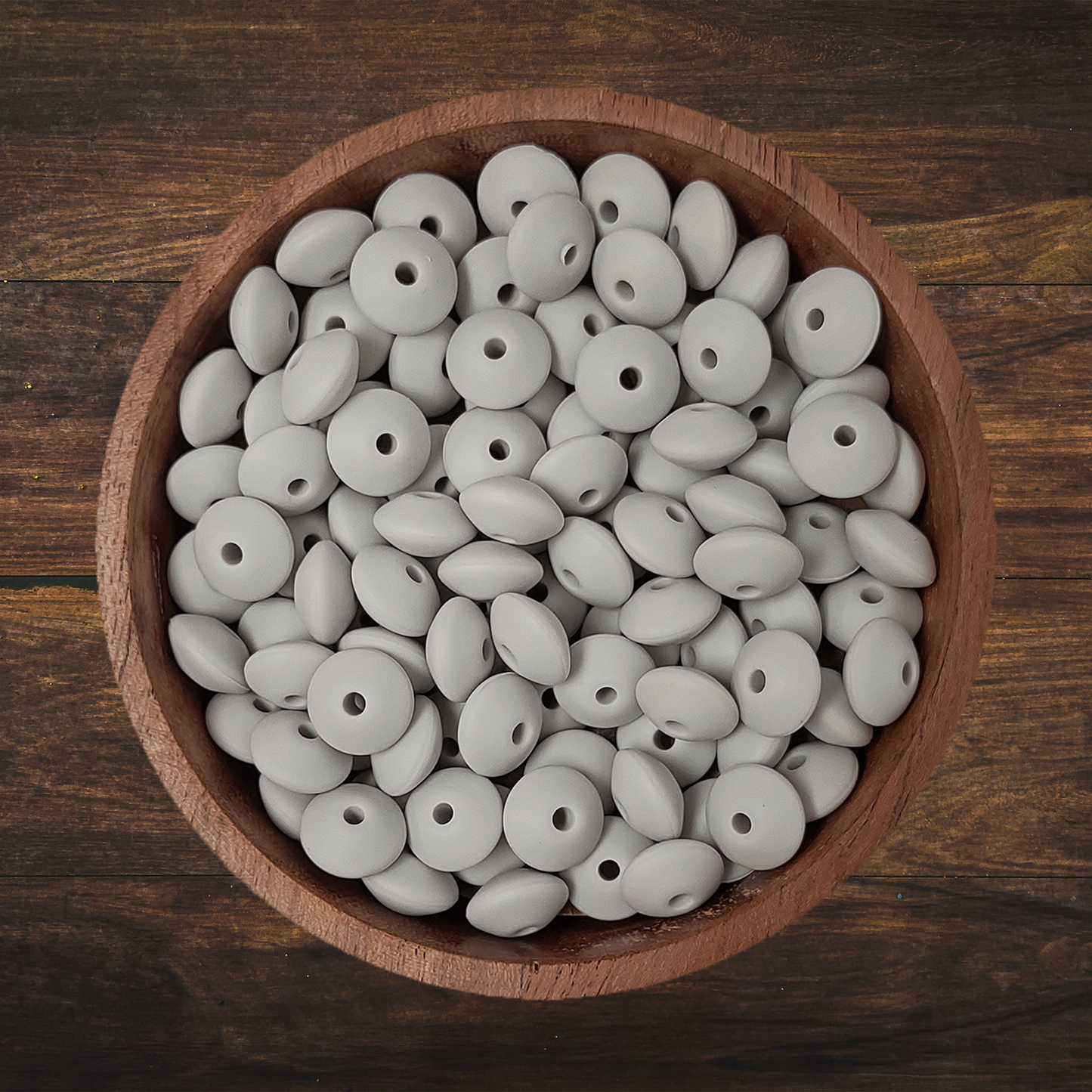 Solid Lentil-shaped Silicone Beads