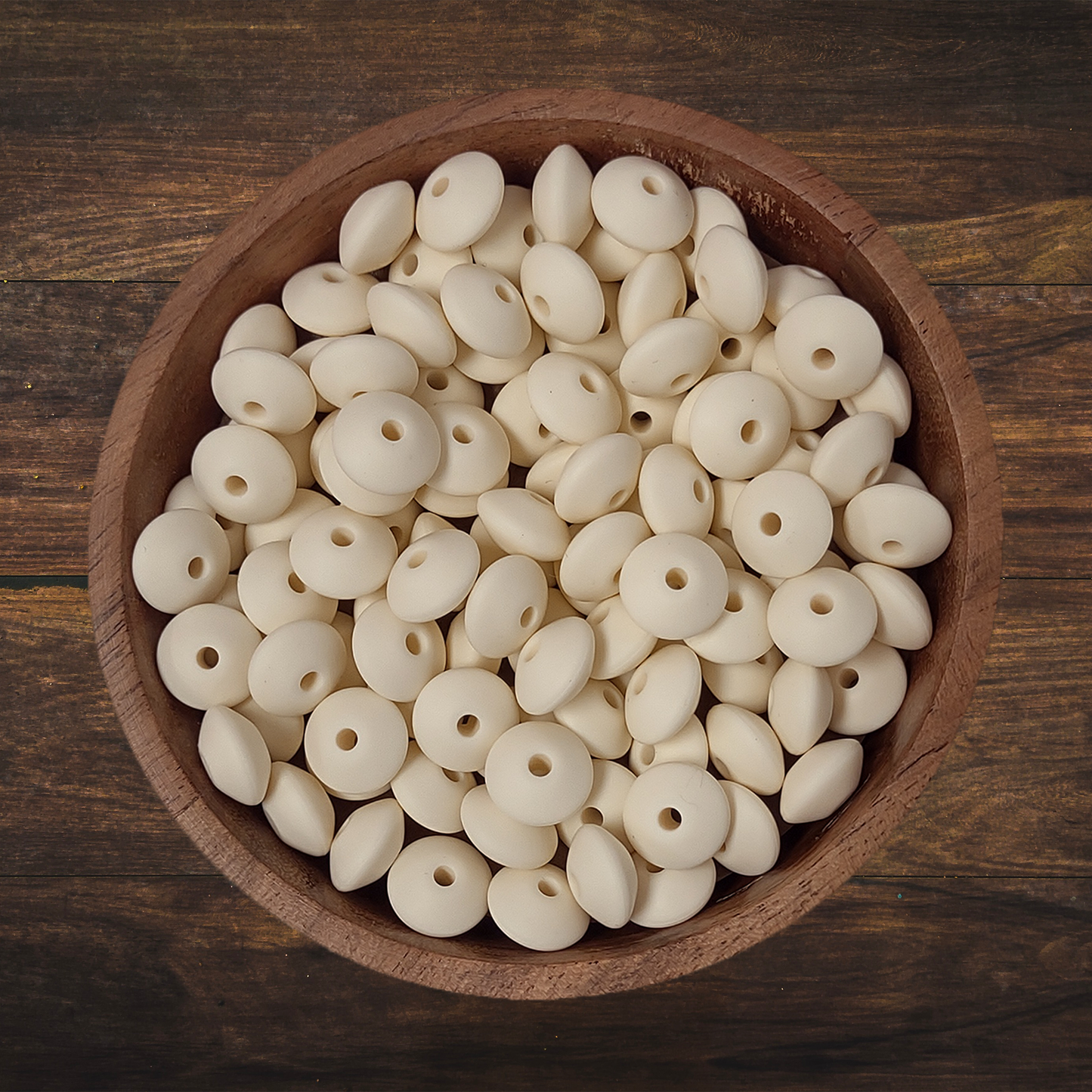 Solid Lentil-shaped Silicone Beads