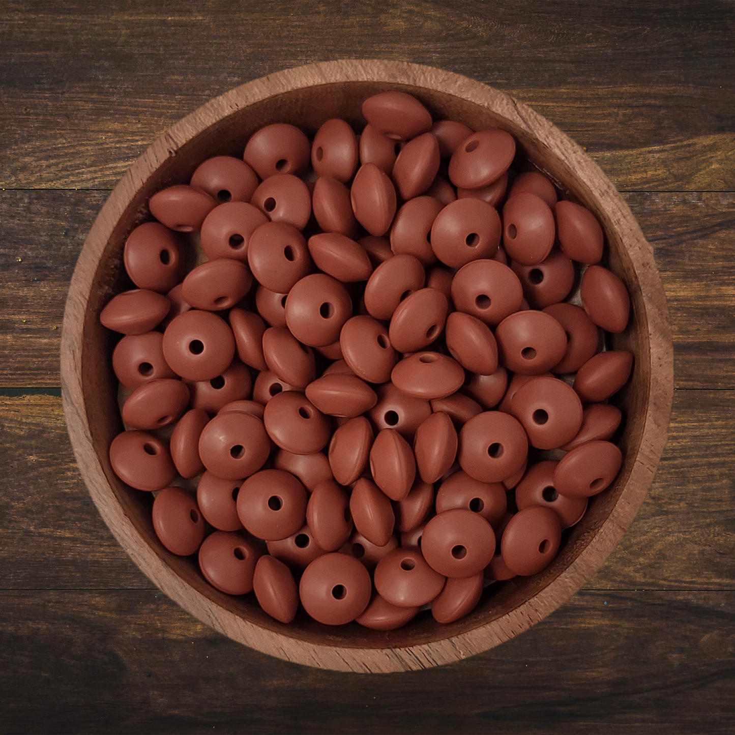 Solid Lentil-shaped Silicone Beads