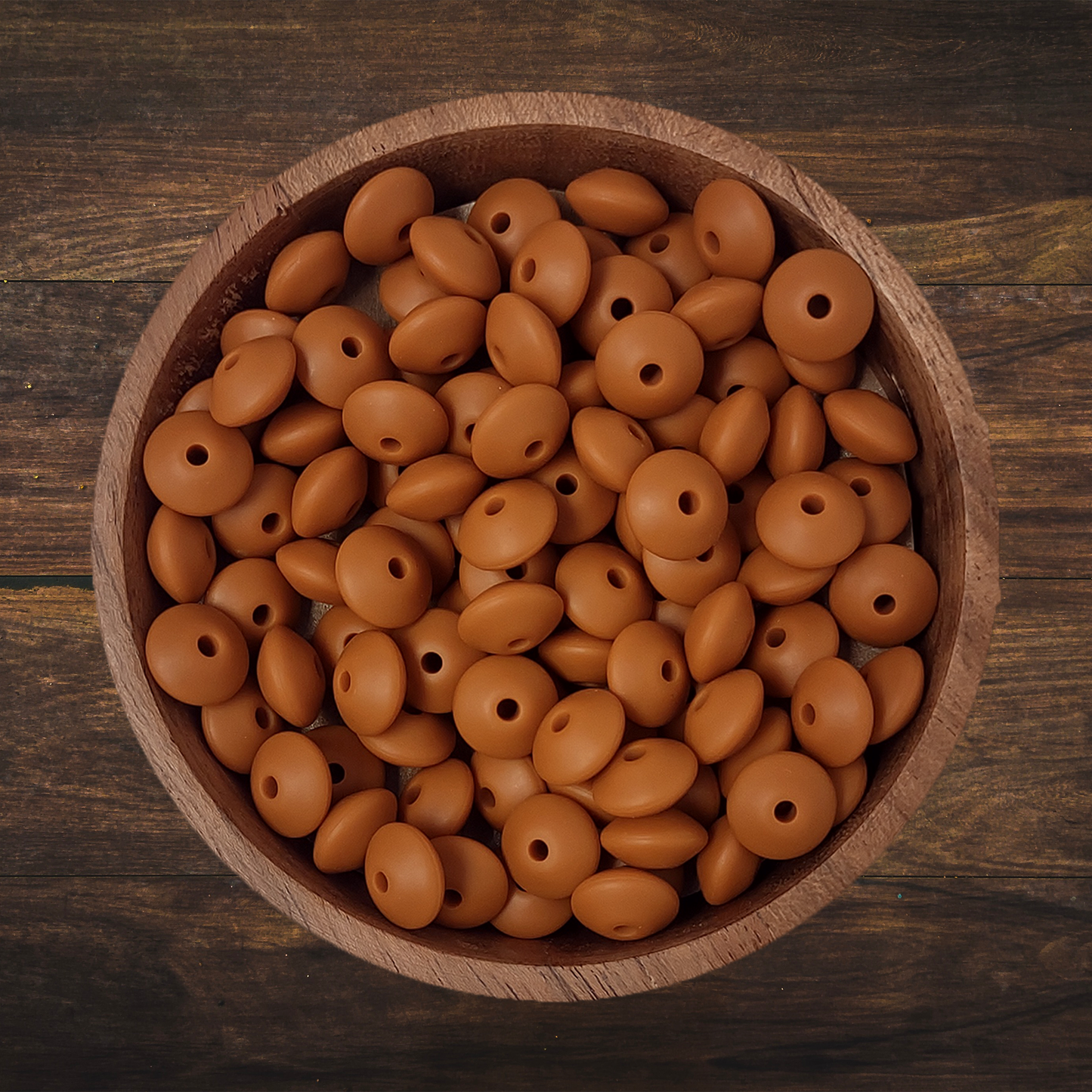 Solid Lentil-shaped Silicone Beads