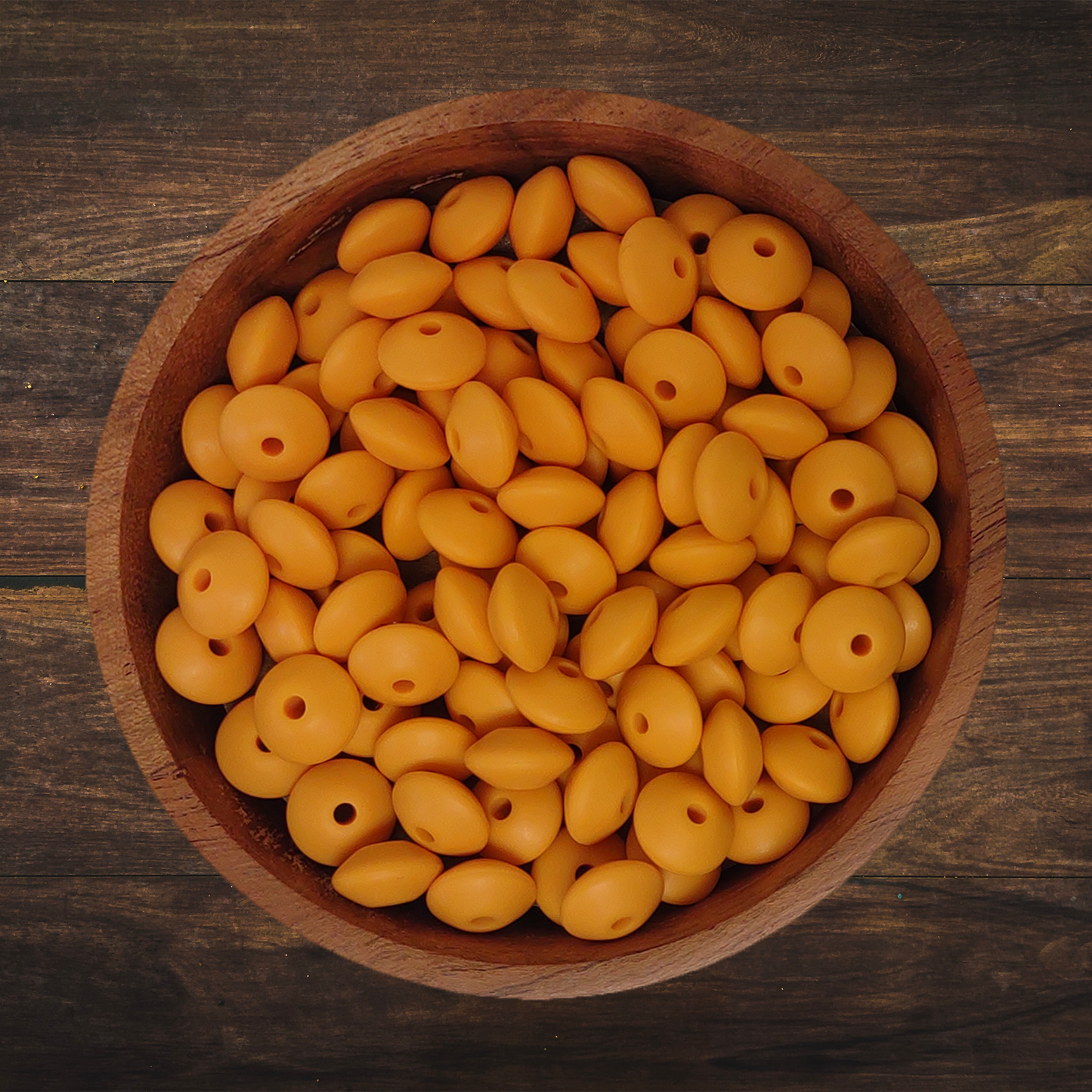 Solid Lentil-shaped Silicone Beads