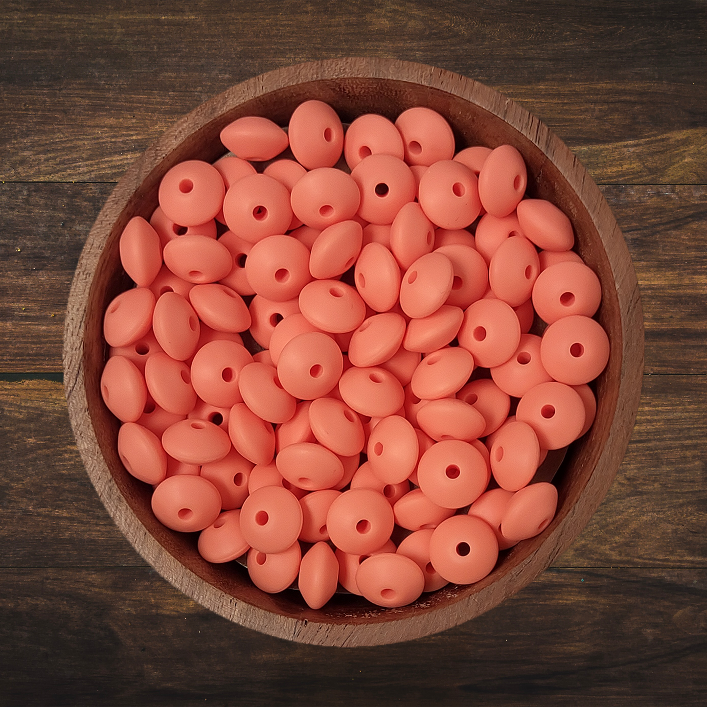 Solid Lentil-shaped Silicone Beads