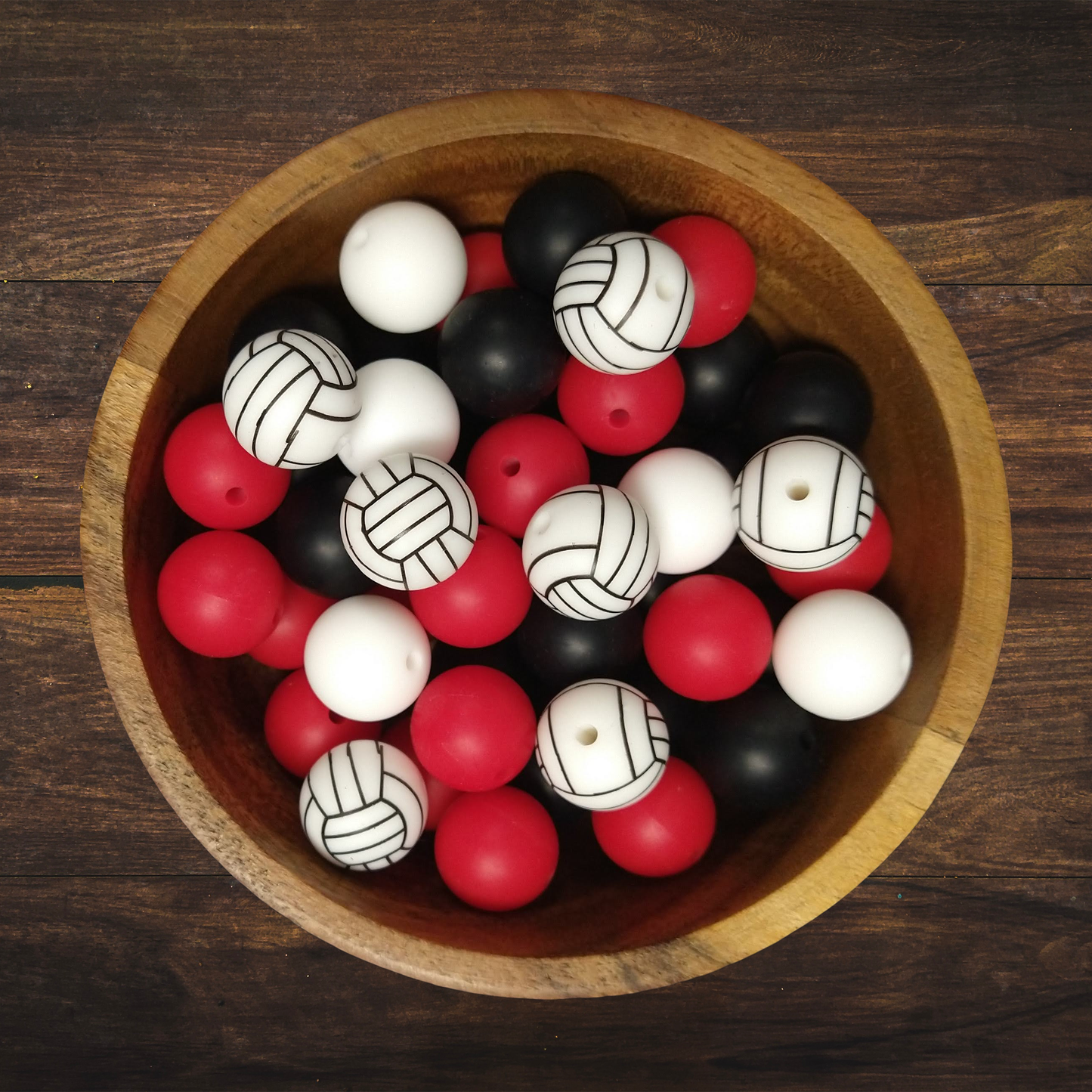 Volleyball Silicone Bead Bundle | 15mm