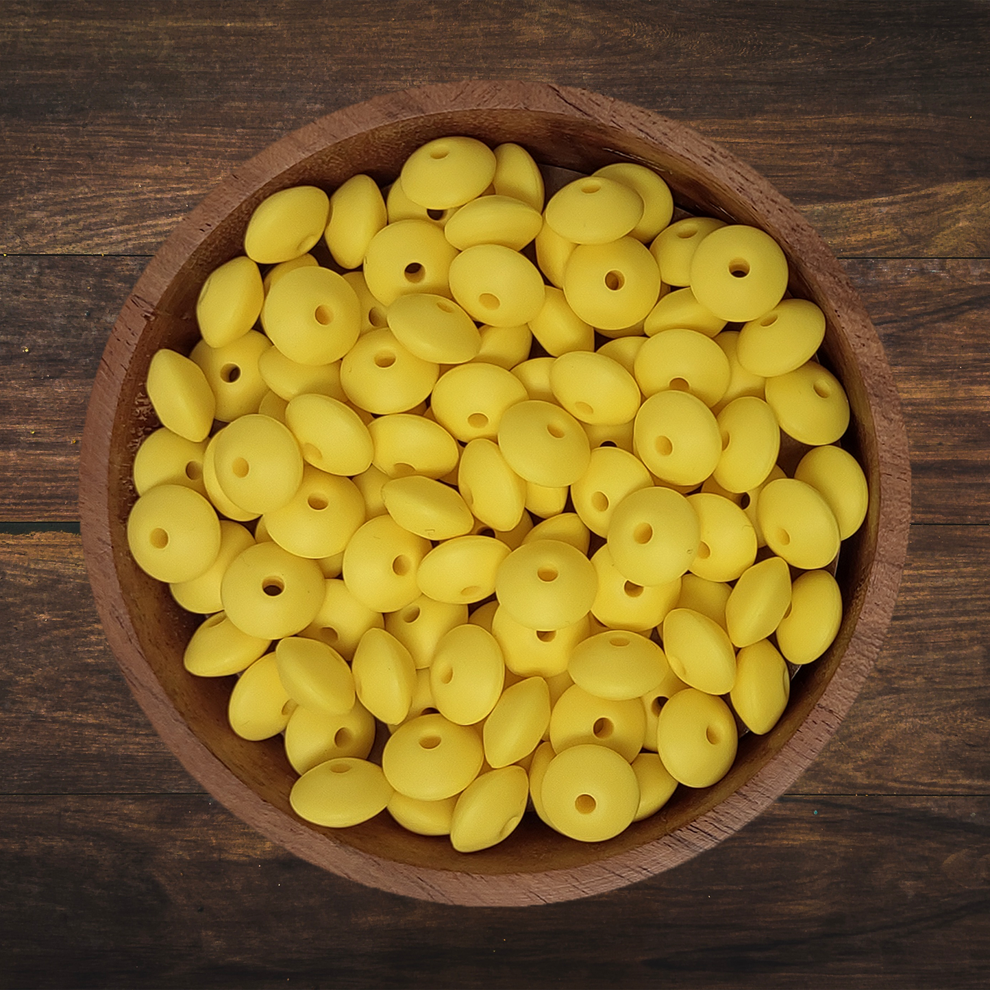 Solid Lentil-shaped Silicone Beads
