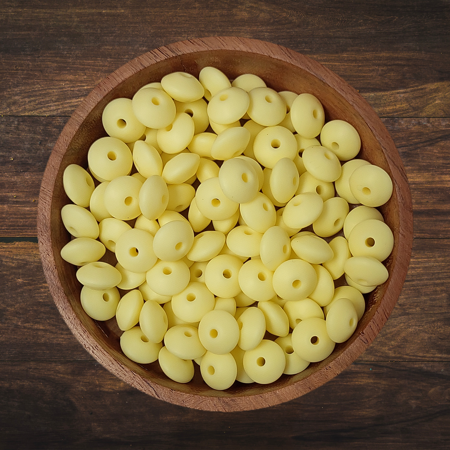 Solid Lentil-shaped Silicone Beads