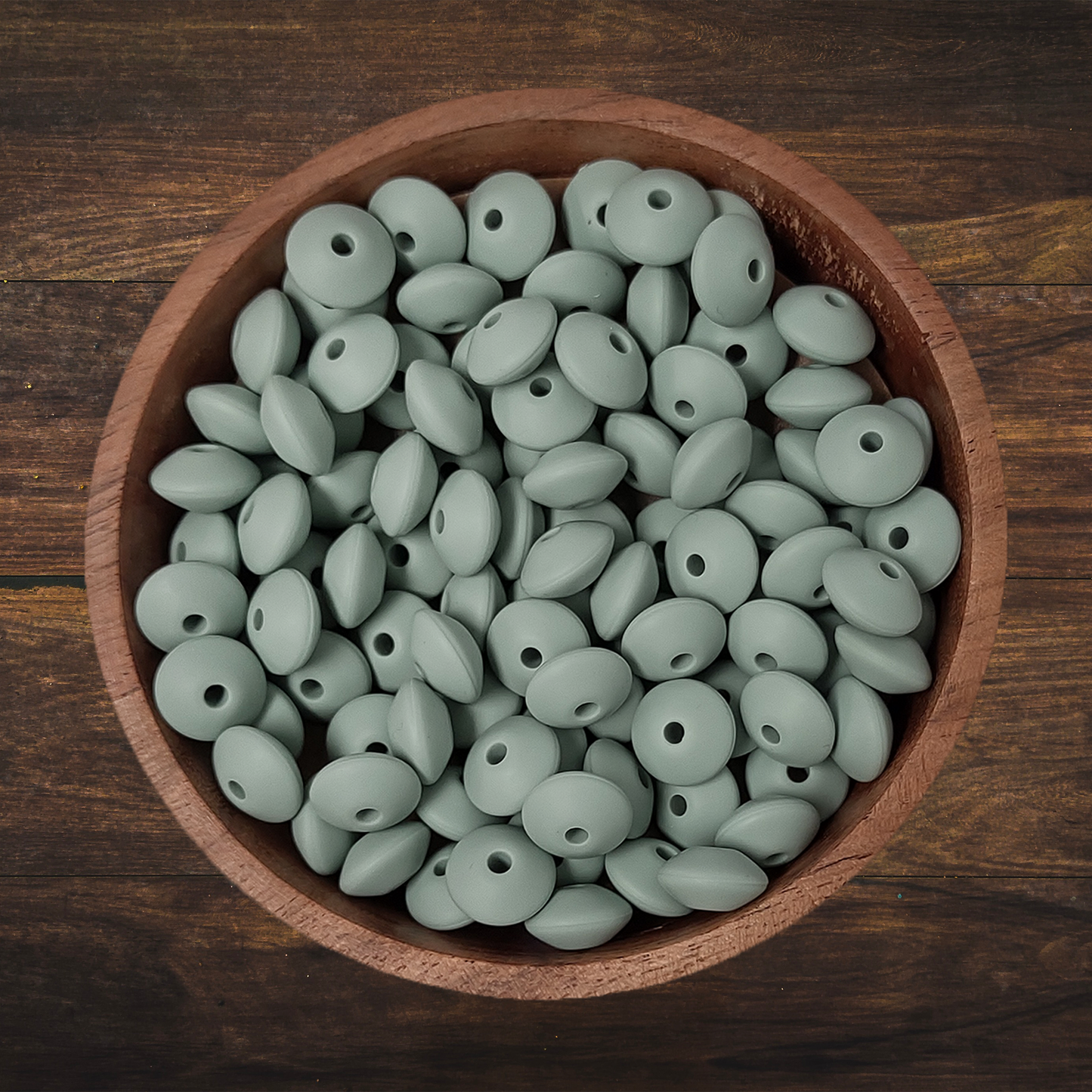 Solid Lentil-shaped Silicone Beads