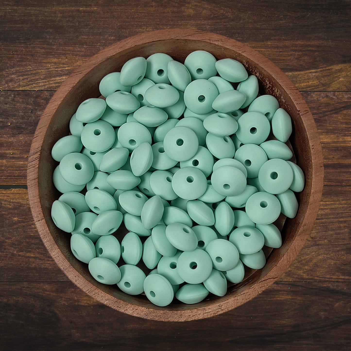 Solid Lentil-shaped Silicone Beads
