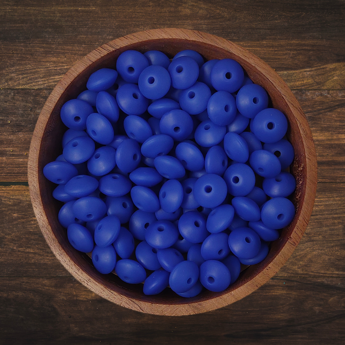 Solid Lentil-shaped Silicone Beads