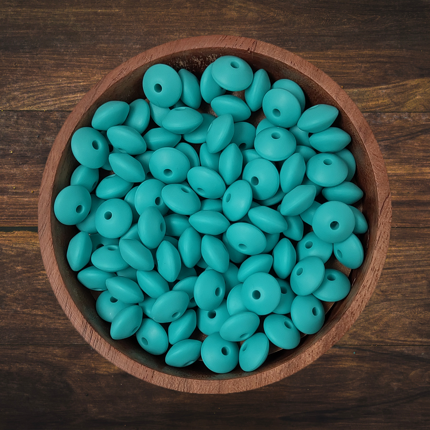 Solid Lentil-shaped Silicone Beads