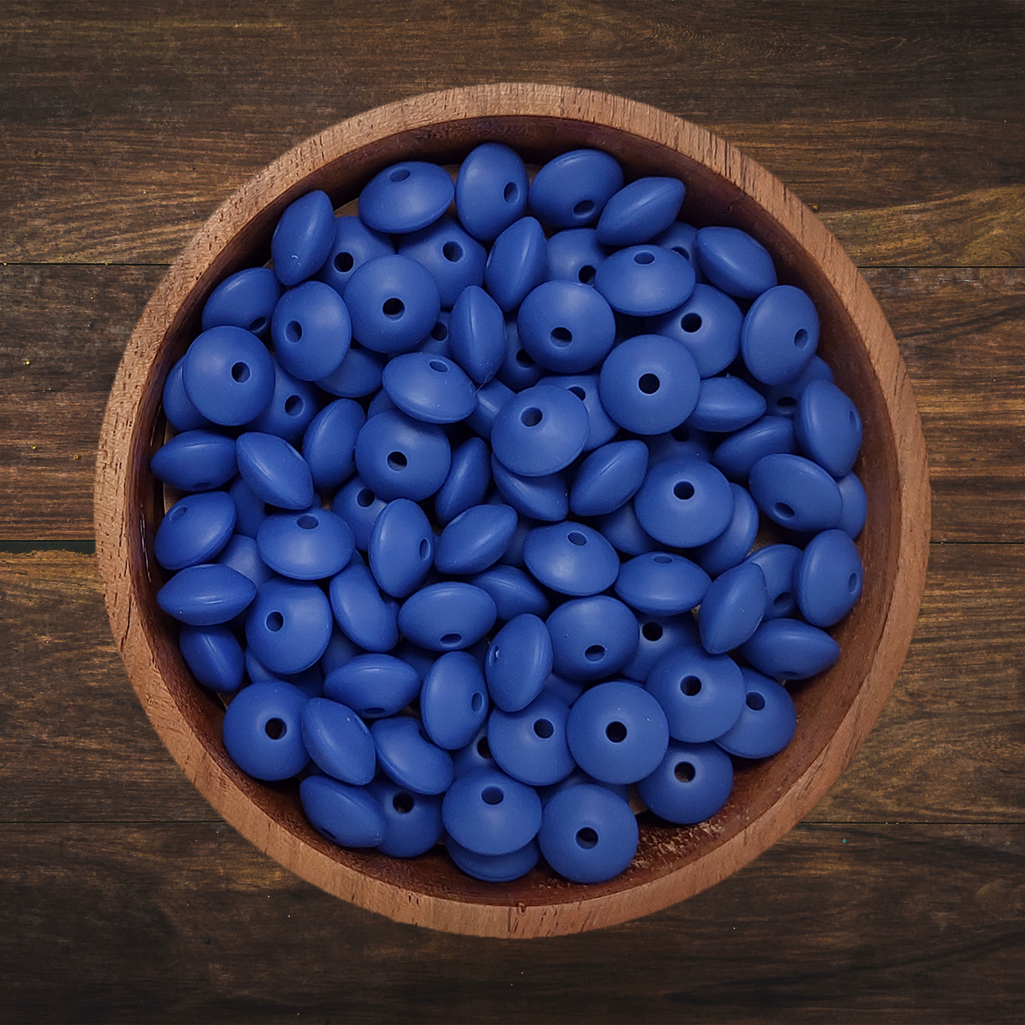 Solid Lentil-shaped Silicone Beads