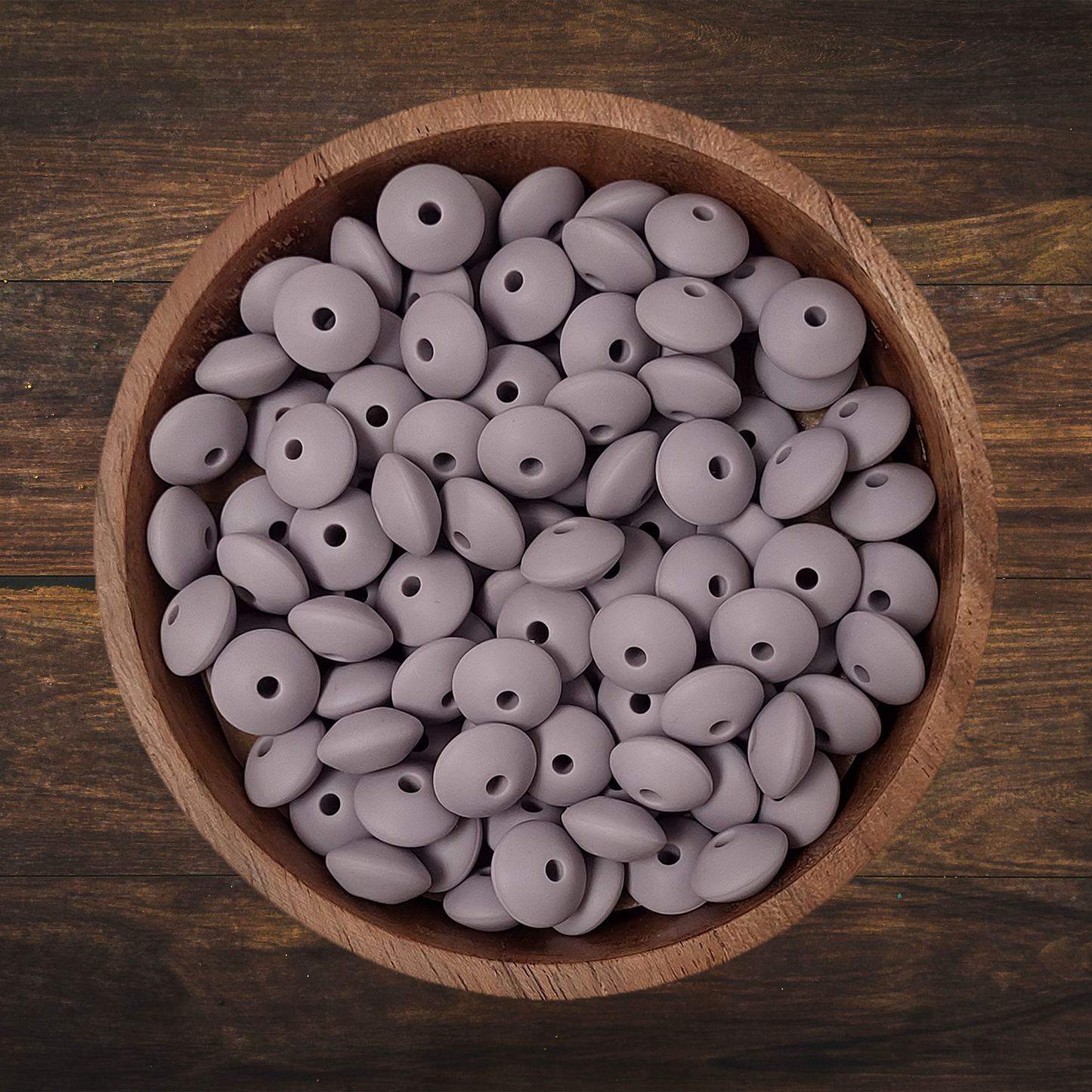 Solid Lentil-shaped Silicone Beads