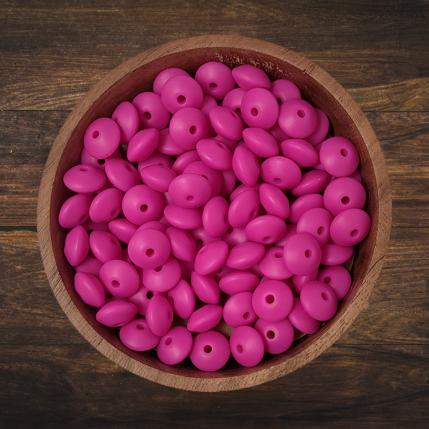 Solid Lentil-shaped Silicone Beads