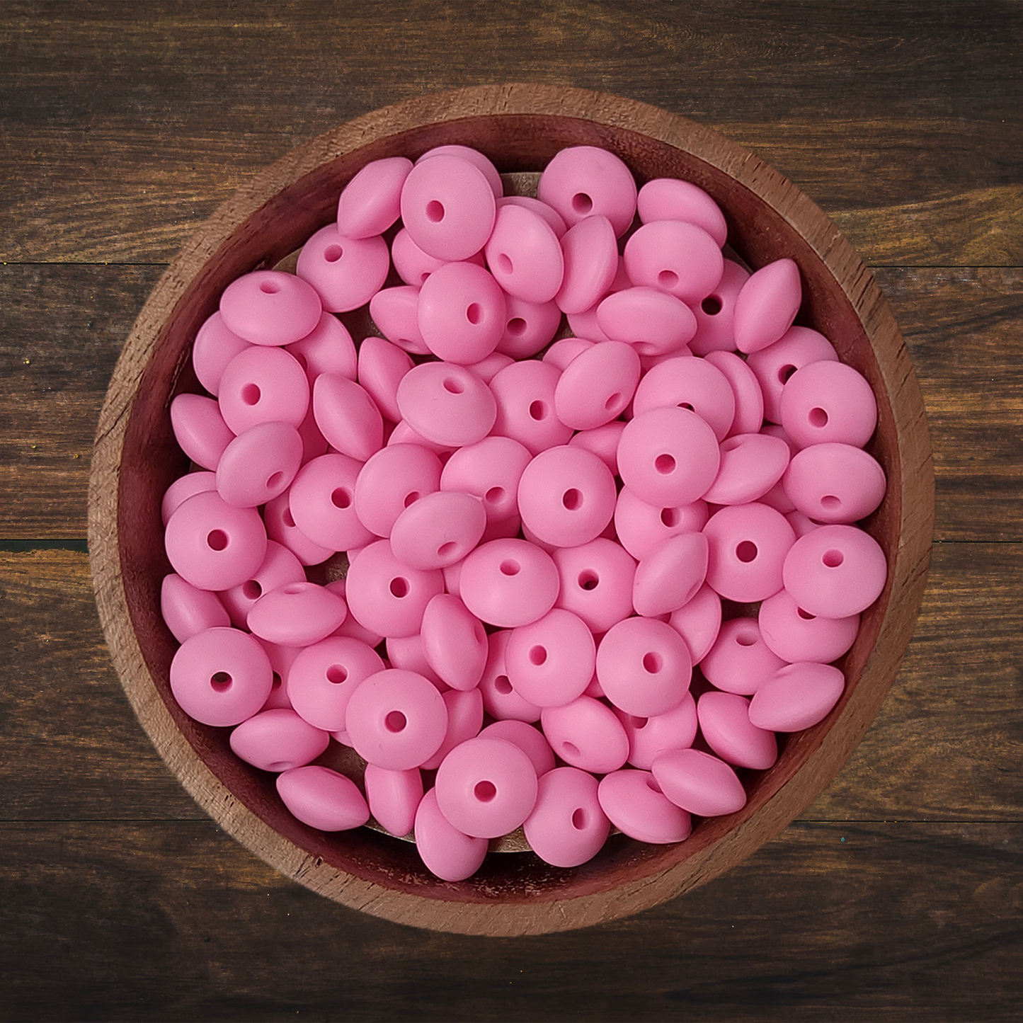 Solid Lentil-shaped Silicone Beads