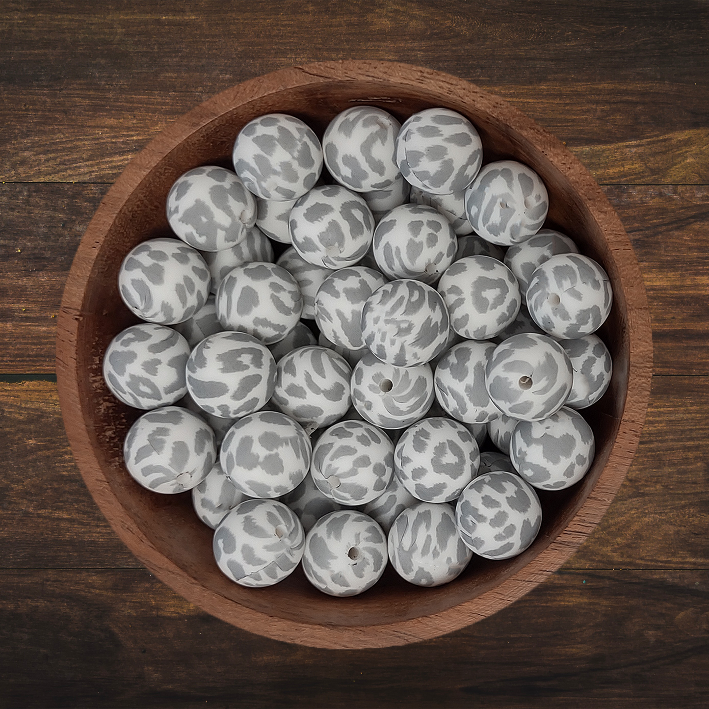 Printed Round Silicone Beads | 15mm