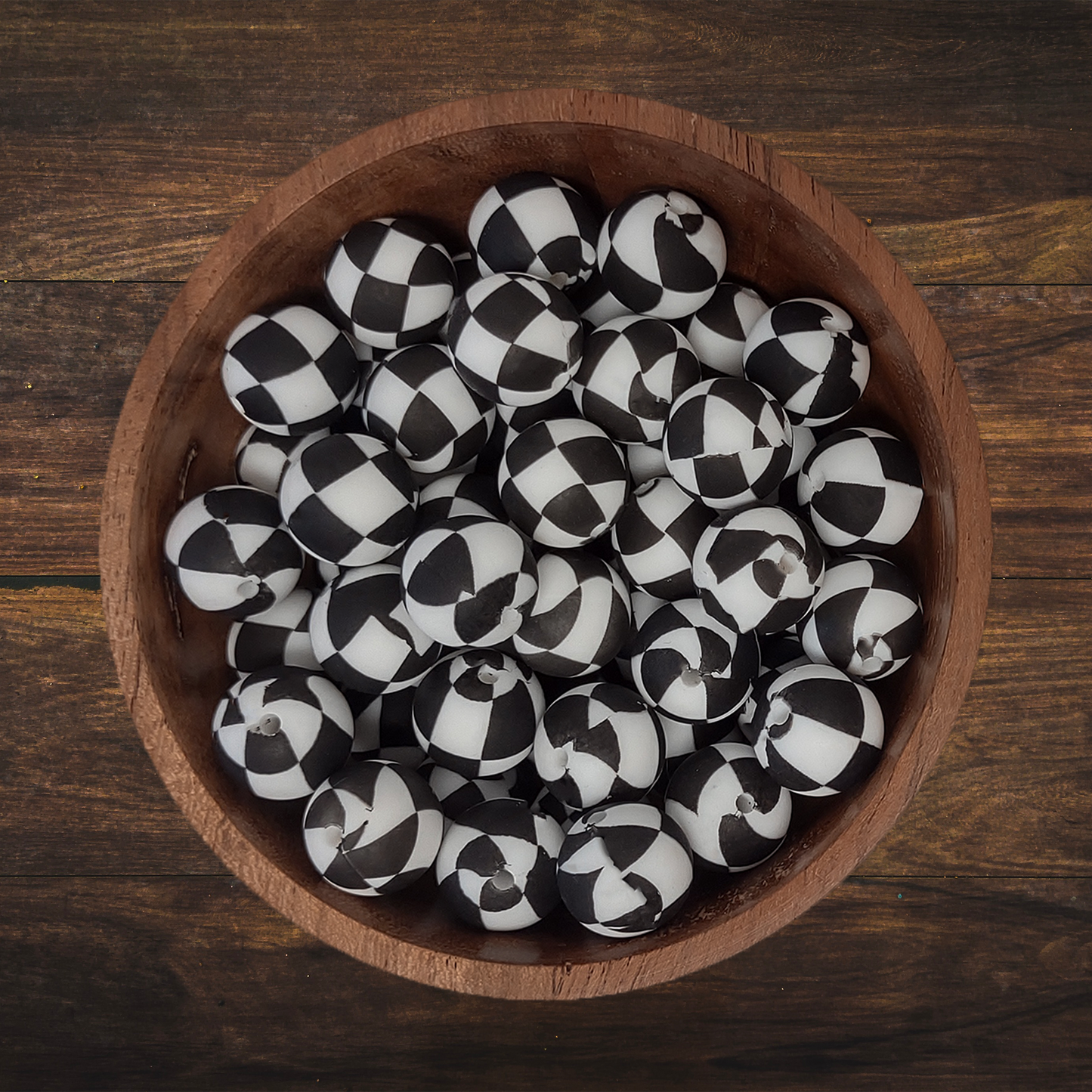Printed Round Silicone Beads | 15mm