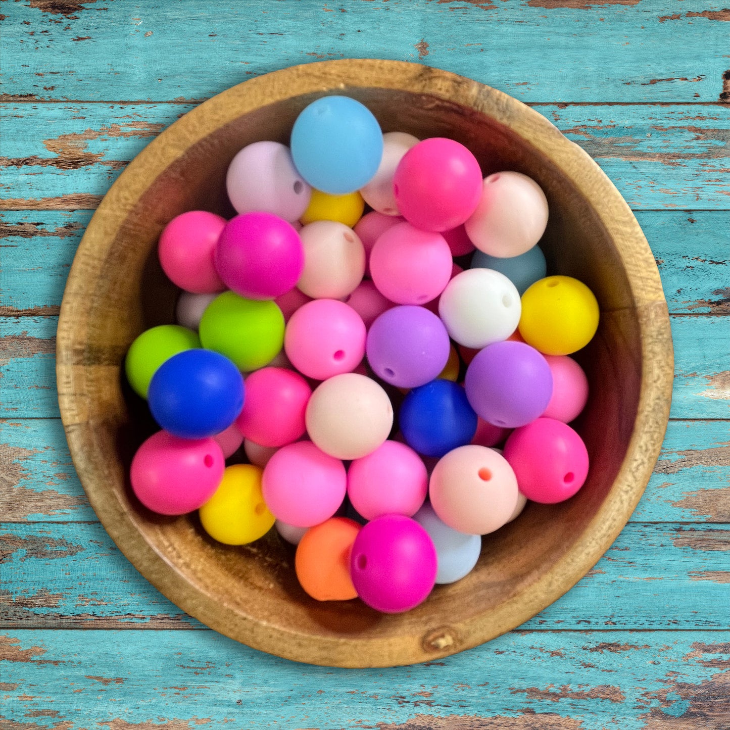 Pink Rainbow Silicone Bead Bundle | 15mm