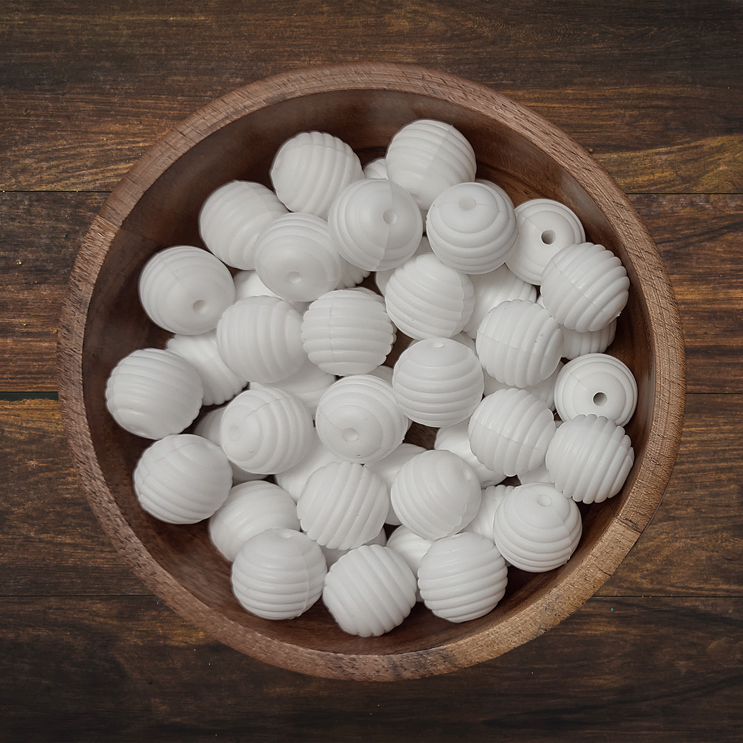 Round Ridged Silicone Beads | 15mm