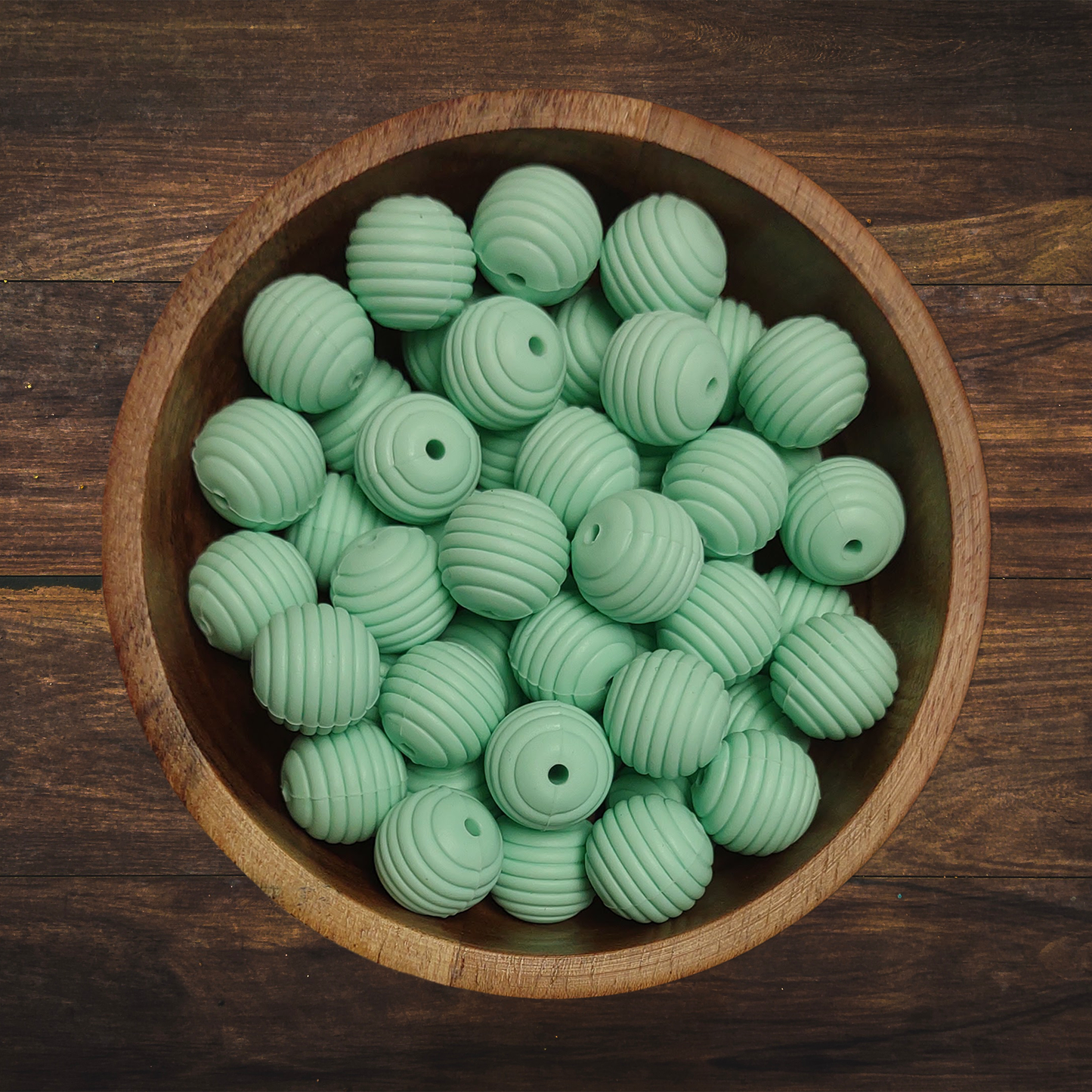 Round Ridged Silicone Beads | 15mm