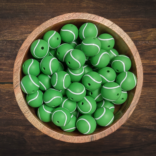 Tennis Balls - Round Silicone Beads | 15mm