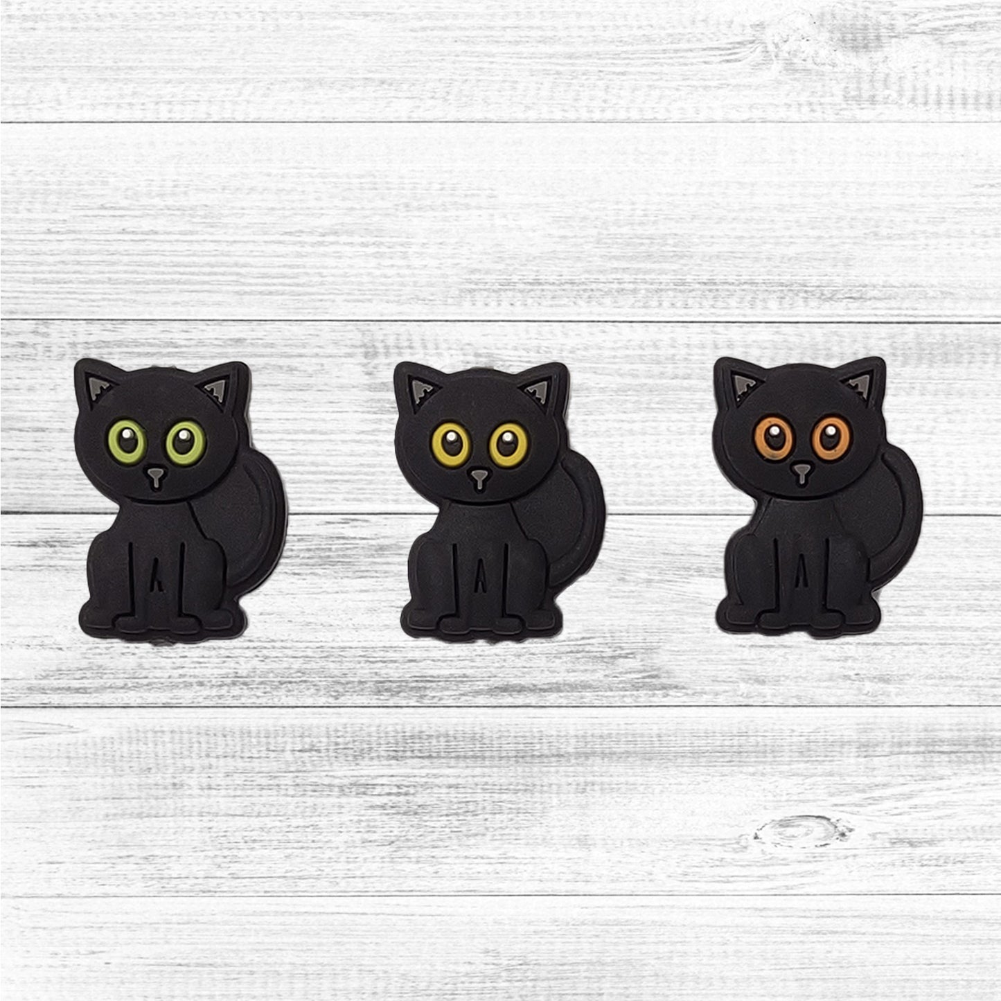 Black Cats Silicone Focal Beads | 27mm