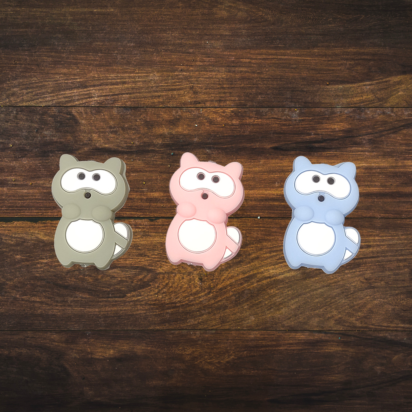 Raccoon Silicone Focal Beads | 27mm