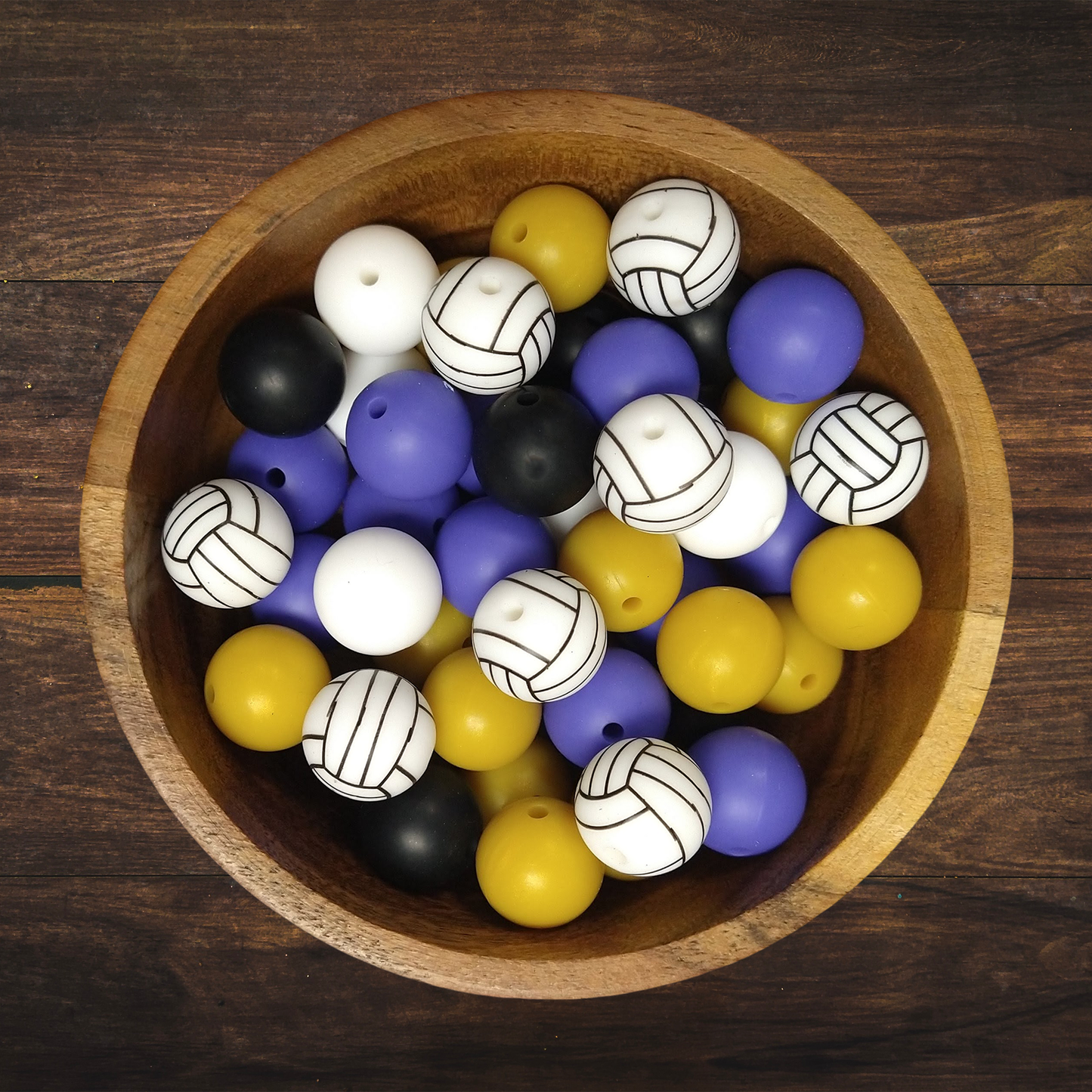 Volleyball Silicone Bead Bundle | 15mm