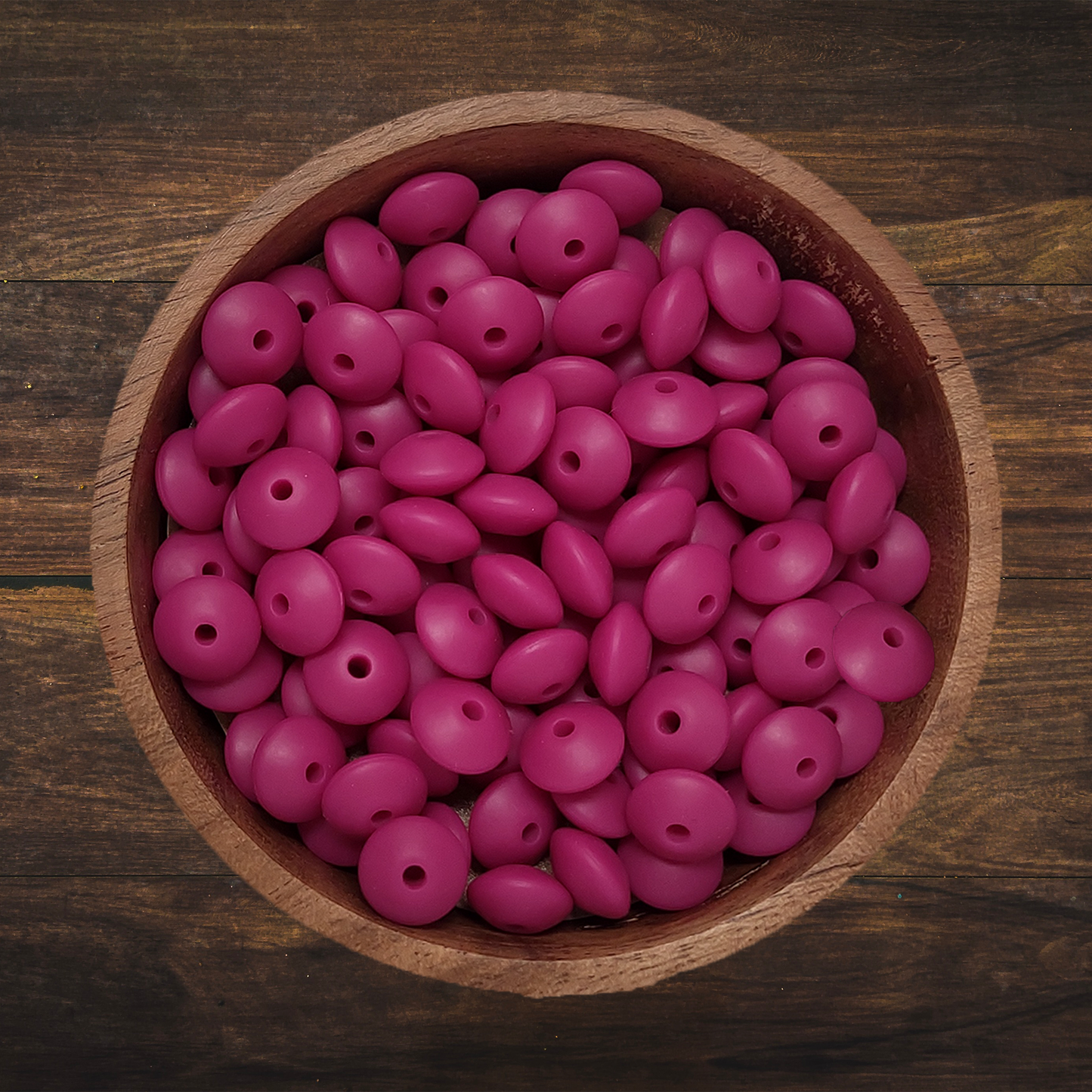 Solid Lentil-shaped Silicone Beads