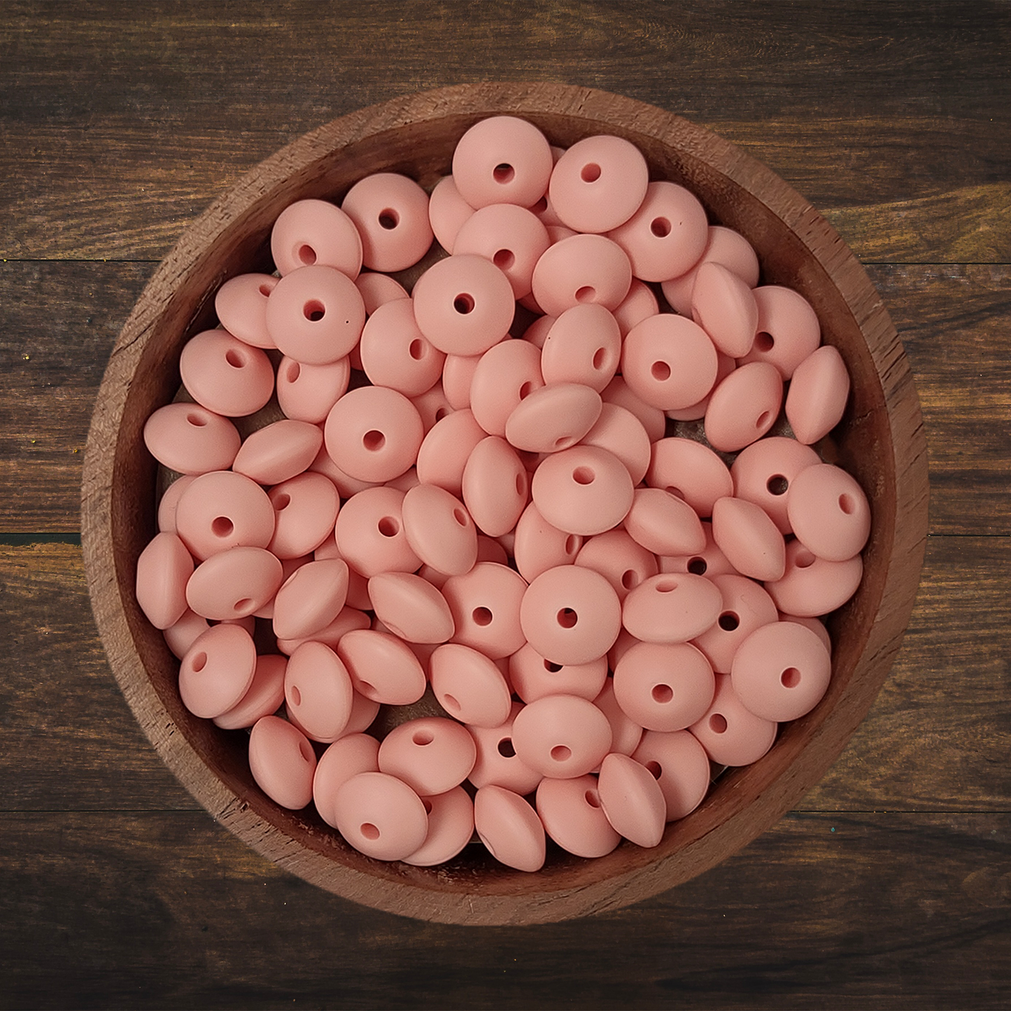 Solid Lentil-shaped Silicone Beads