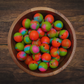 Orange & Green Swirl Round Silicone Beads | 15mm