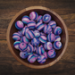 Blue & Purple Swirl Round Silicone Beads | 15mm