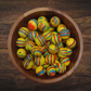 Yellow Rainbow Swirl Round Silicone Beads | 15mm