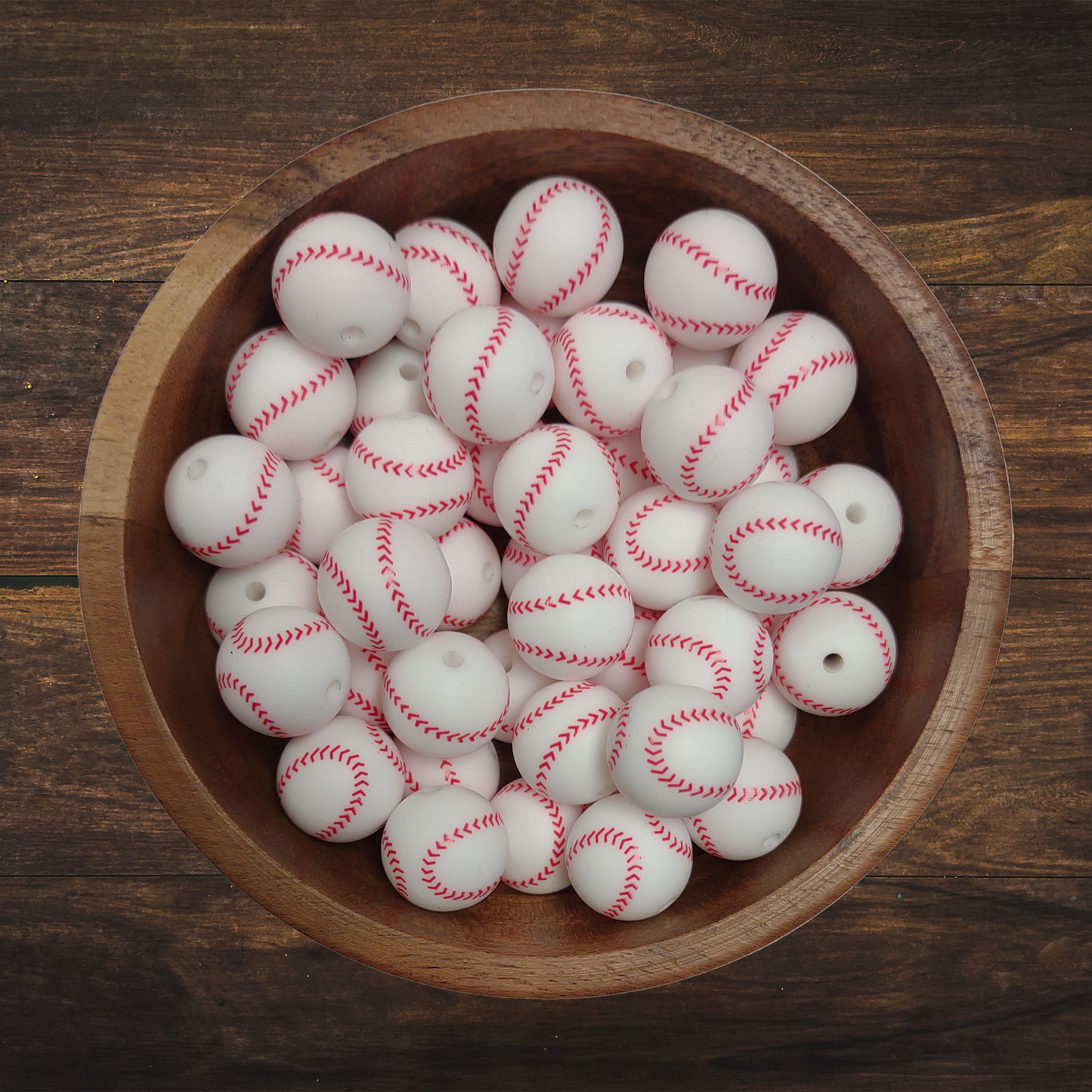 Sports Balls - Round Silicone Beads | 15mm