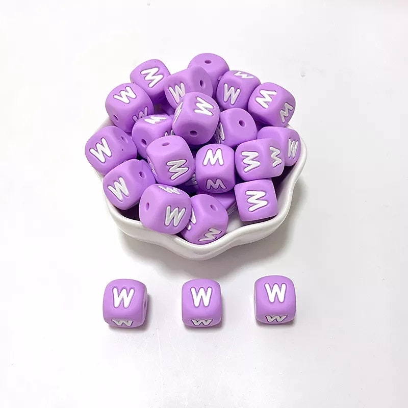 Letter Silicone Beads | 12mm