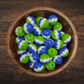 Green & Blue Chevron Round Silicone Beads | 15mm