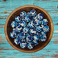 Blue Camo Round Silicone Beads | 15mm