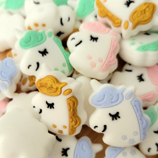 Unicorn Silicone Focal Beads | 27mm