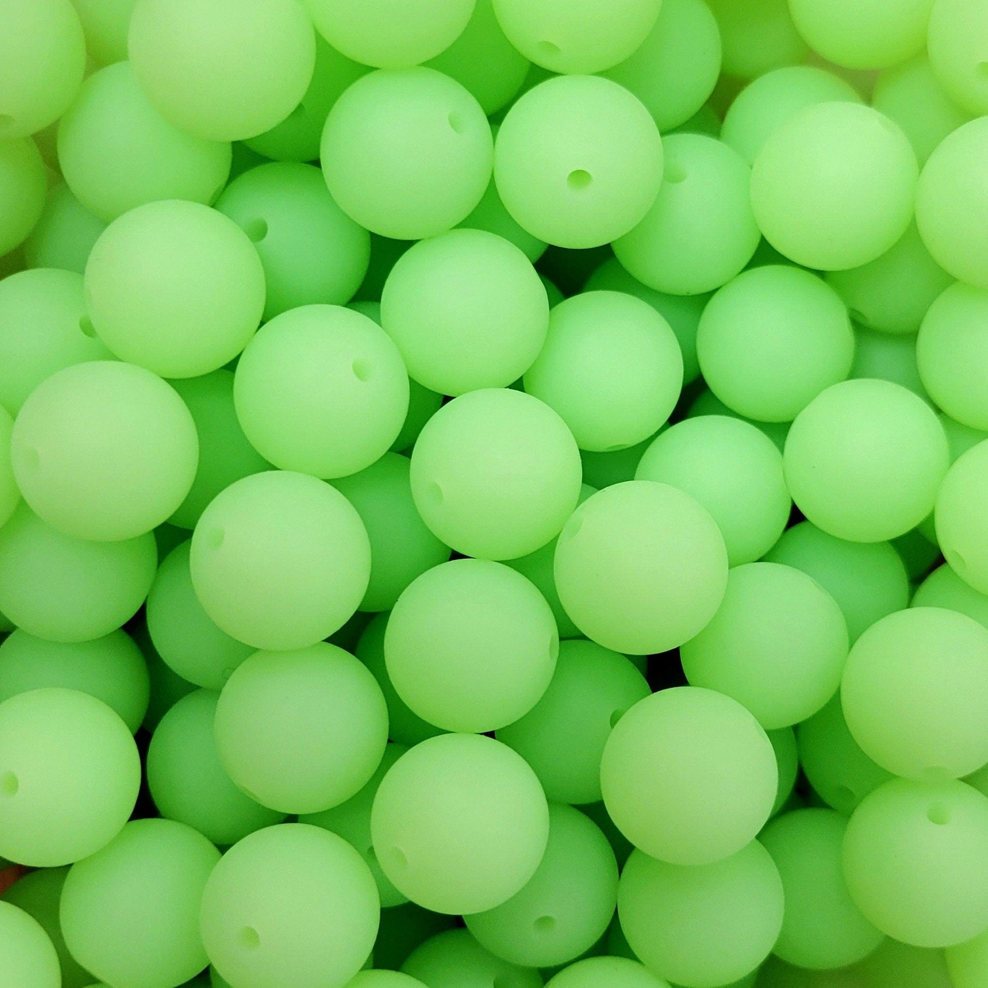 Glow in the Dark Round Silicone Beads
