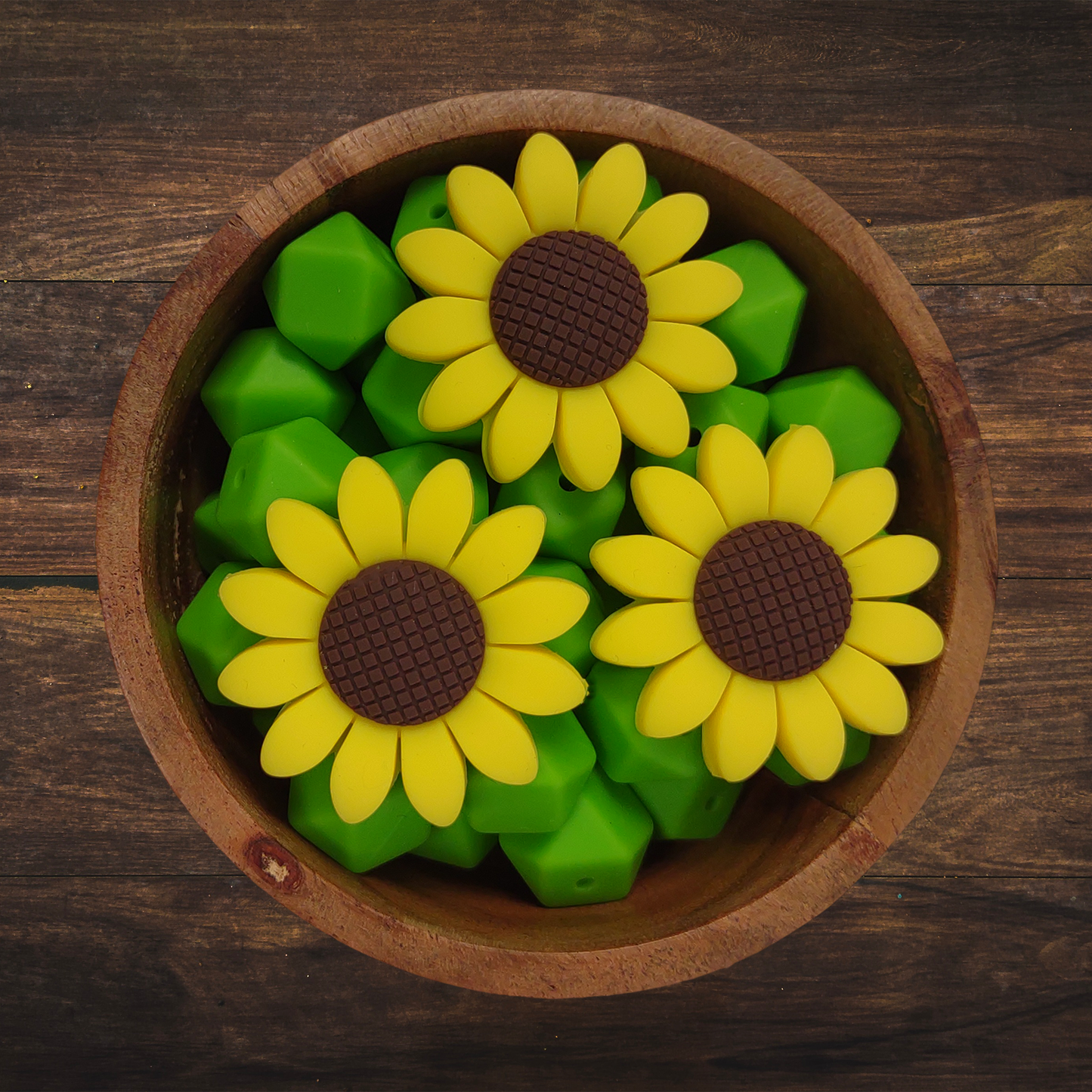 Sunflower Silicone Beads | Large 40mm